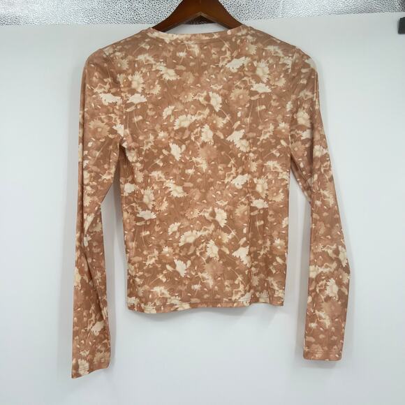 Aritzia Wilfred hour longsleeve brown cream exclusive design stretch size medium - Picture 3 of 8